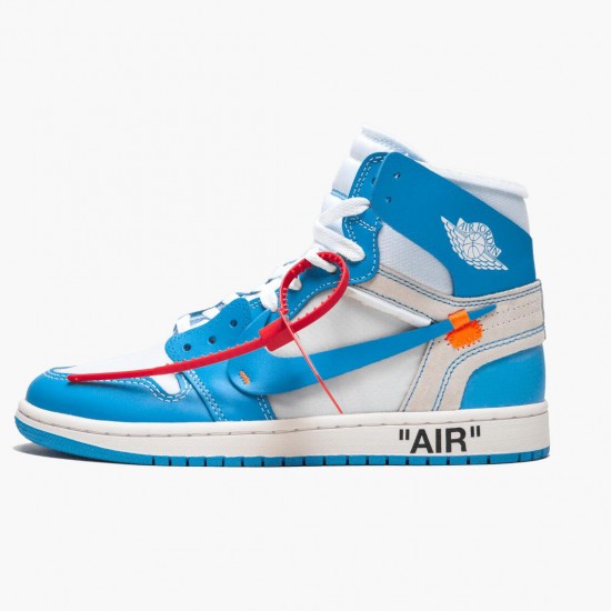 Air Jordan 1 Retro High Off-White University Blue AJ1 AQ0818 148 White/Dark Powder Blue-Cone Jordan