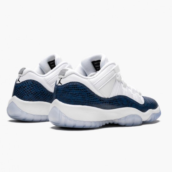 Air Jordan 11 Low "Navy Snakeskin" CD6847 102 Whiite Black-Navy AJ11 Black Jordan