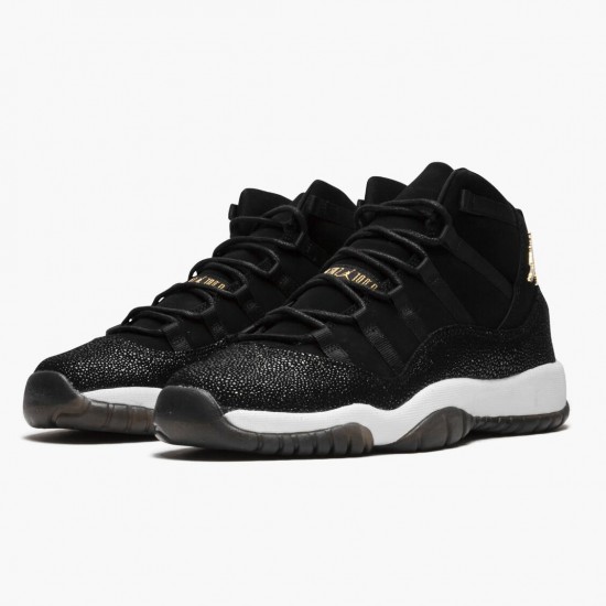 Air Jordan 11 Retro "Heiress Black Stingray" 852625 030 Black/Metallic Gold-White AJ11 Black Jordan