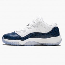 Air Jordan 11 Low "Navy Snakeskin" CD6847 102 Whiite Black-Navy AJ11 Black Jordan