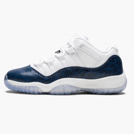 Air Jordan 11 Low Navy Snakeskin CD6847 102 Whiite Black-Navy AJ11 Black Jordan