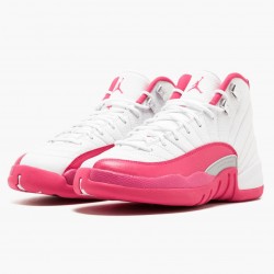Air Jordan 12 Retro "Dynamic Pink" Womens AJ12 510815 109 White/Vivid Pink-Mtllc Silver Jordan
