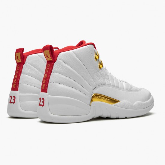 Air Jordan 12 Retro FIBA AJ12 130690 107 White/University Red/Metallic Jordan