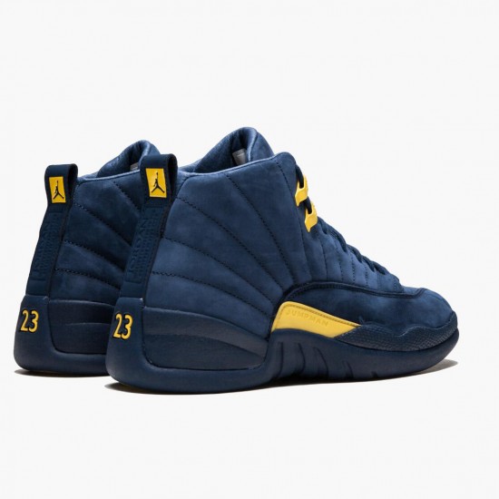 Air Jordan 12 Retro "Michigan" AJ12 BQ3180 407 College Navy/Amarillo Jordan