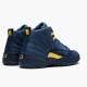 Air Jordan 12 Retro Michigan AJ12 BQ3180 407 College Navy/Amarillo Jordan