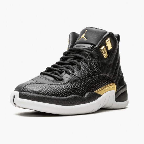 Air Jordan 12 Retro "Reptile" AJ12 AO6068 007 Black/Metallic-Gold White Jordan