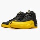 Air Jordan 12 Retro "University Gold" AJ12 130690 070 Black/Black-University Gold Jordan