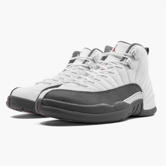 Air Jordan 12 Retro White "Dark Grey" AJ12 130690 160 White/Dark Grey-Gym Red Jordan