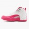 Air Jordan 12 Retro "Dynamic Pink" Womens AJ12 510815 109 White/Vivid Pink-Mtllc Silver Jordan