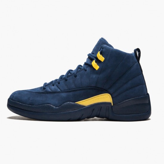 Air Jordan 12 Retro Michigan AJ12 BQ3180 407 College Navy/Amarillo Jordan