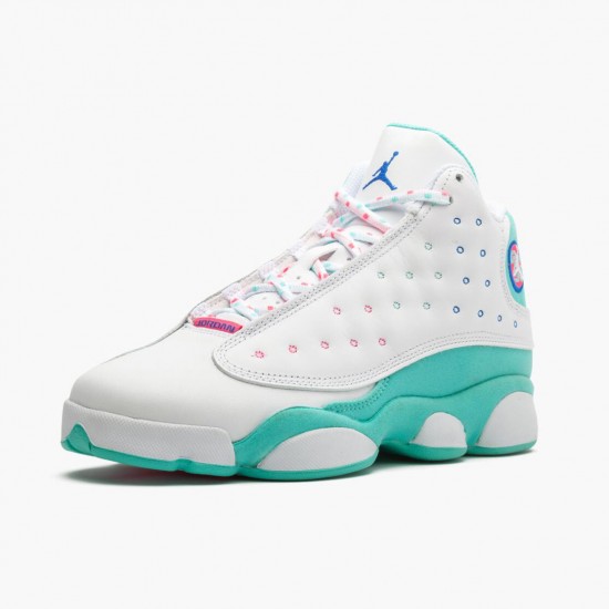 Air Jordan 13 Retro Aurora Green Womens White/Soar/Aurora-Green-Digita 439358 100 AJ13 Jordan