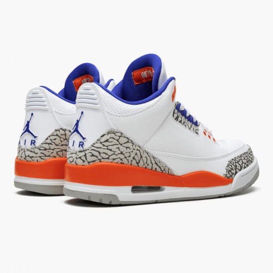 Air Jordan 3 Retro Knicks 136064 148 White/Old Royal University Ora AJ3 Jordan