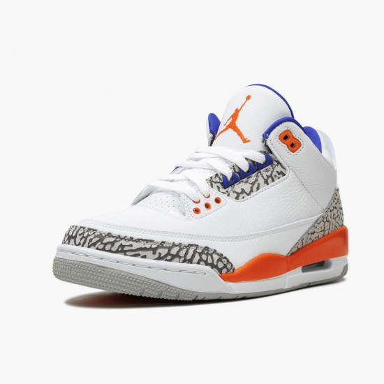 Air Jordan 3 Retro Knicks 136064 148 White/Old Royal University Ora AJ3 Jordan