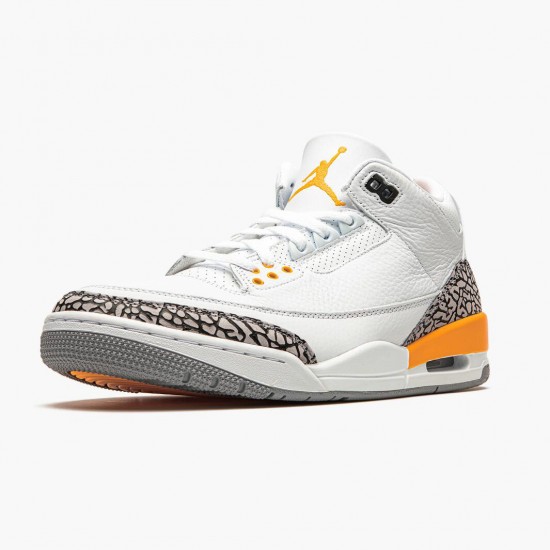 Air Jordan 3 Retro Laser Orange CK9246 108 White/Laser Orange-Cement Grey AJ3 Jordan