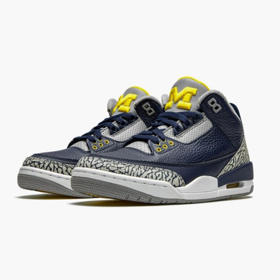 Air Jordan 3 Retro "Michigan" AJ3 820064 Black/University Gold-Cement G AJ3 Jordan