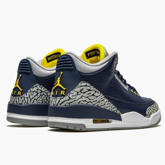 Air Jordan 3 Retro "Michigan" AJ3 820064 Black/University Gold-Cement G AJ3 Jordan
