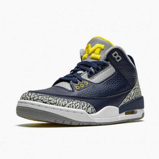 Air Jordan 3 Retro Michigan AJ3 820064 Black/University Gold-Cement G AJ3 Jordan