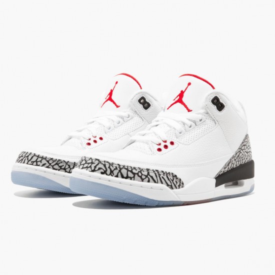 Air Jordan 3 Retro NRG "Mocha" 923096 101 White/Fire Red-Cement Grey AJ3 Jordan