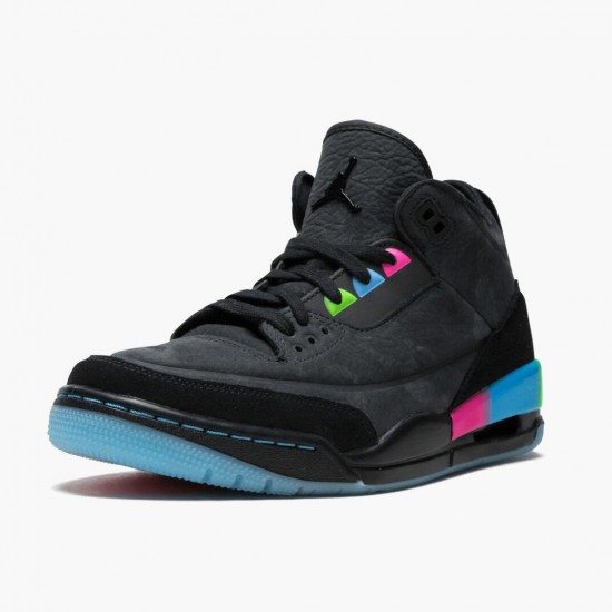 Air Jordan 3 Retro Quai54 AT9195 001 Black/Black-Electric Green AJ3 Jordan