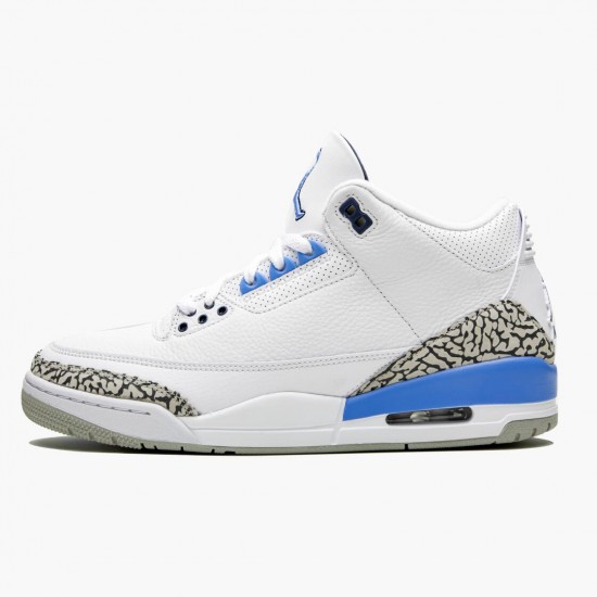 Air Jordan 3 Retro UNC CT8532 104 White/Valor Blue-Tech Gray AJ3 Jordan