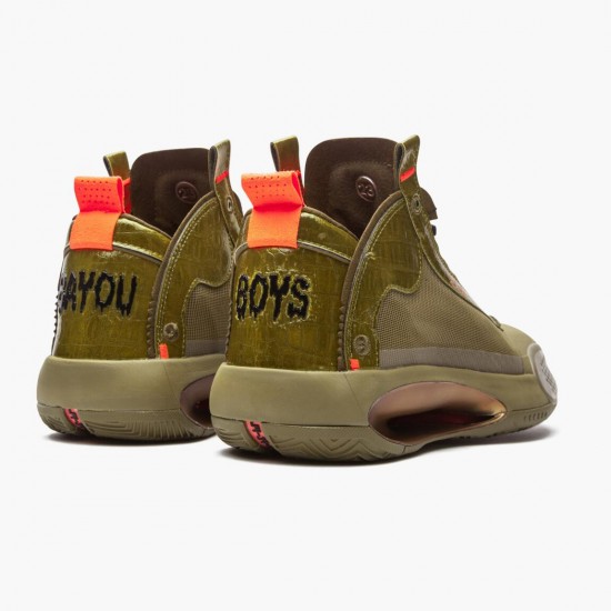 Air Jordan 34 "Bayou Boys" AJ34 DA1897 300 Brown Kelp/Bright Crimson Jordan