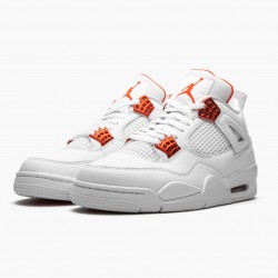 Air Jordan 4 Retro "Metallic Orange" CT8527 118 White/Team Orange-Metallic Sil AJ4 Jordan