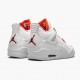 Air Jordan 4 Retro "Metallic Orange" CT8527 118 White/Team Orange-Metallic Sil AJ4 Jordan