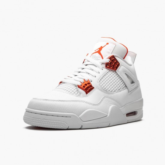 Air Jordan 4 Retro Metallic Orange CT8527 118 White/Team Orange-Metallic Sil AJ4 Jordan