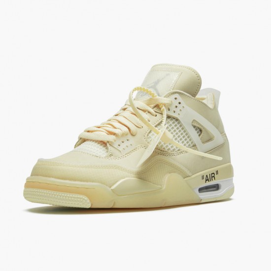 Air Jordan 4 Retro Off-White Sail Jordan Sail/Muslin-White-Black CV9388 100