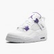 Air Jordan 4 Retro "Purple Metallic" Jordan White/Metallic Silver-Court Pu CT8527 115