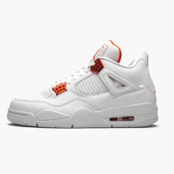 Air Jordan 4 Retro "Metallic Orange" CT8527 118 White/Team Orange-Metallic Sil AJ4 Jordan