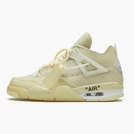 Air Jordan 4 Retro Off-White Sail Jordan Sail/Muslin-White-Black CV9388 100