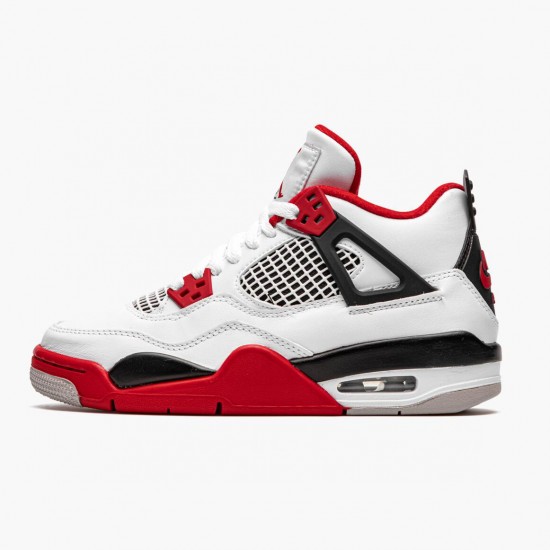 Air Jordan 4 Retro OG GS Fire Red 2020 Jordan 408452 160 White/Fire Red-Black-Tech Grey