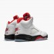Air Jordan 5 Retro "Fire Red Silver Tongue" True White/Fire Red-Black DA1911 102 AJ5 Jordan