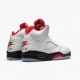 Air Jordan 5 Retro Fire Red Silver Tongue True White/Fire Red-Black DA1911 102 AJ5 Jordan