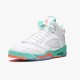 Air Jordan 5 Retro Light Aqua White/Crimson Pulse-Light Aqua 440892 100 AJ5 Jordan