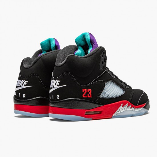 Air Jordan 5 Retro Top 3 Black/Fire Red-Grape Ice-New E CZ1786 001 AJ5 Jordan