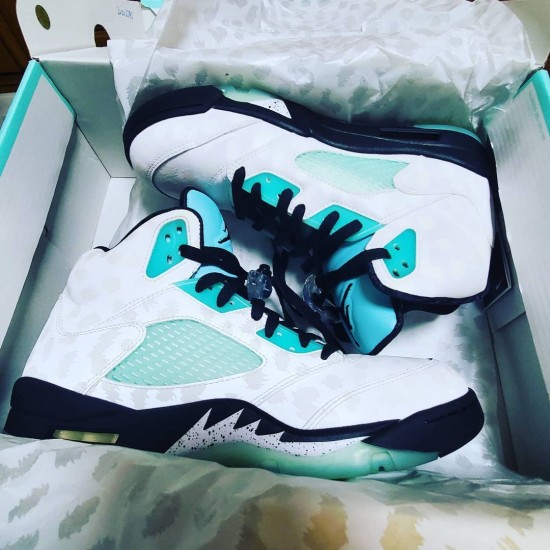 Air Jordan Retro 5 "Island Green" White/Black-White-Island Green CN2932 100 AJ5 Jordan
