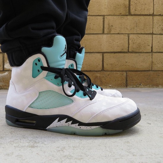 Air Jordan Retro 5 Island Green White/Black-White-Island Green CN2932 100 AJ5 Jordan