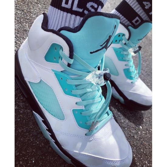 Air Jordan Retro 5 "Island Green" White/Black-White-Island Green CN2932 100 AJ5 Jordan