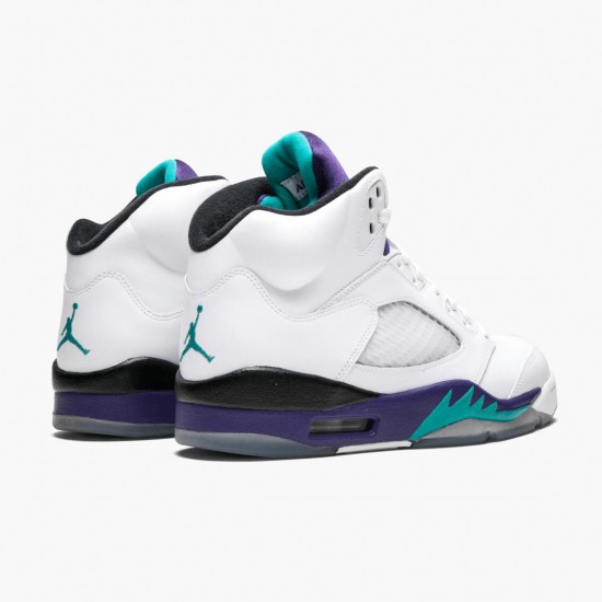 Air Jordan 5 Retro Grape White/New Emerald-Grp Ice-Blk 136027 108 AJ5