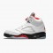 Air Jordan 5 Retro "Fire Red Silver Tongue" True White/Fire Red-Black DA1911 102 AJ5 Jordan