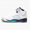 Air Jordan 5 Retro "Grape" White/New Emerald-Grp Ice-Blk 136027 108 AJ5