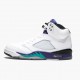 Air Jordan 5 Retro Grape White/New Emerald-Grp Ice-Blk 136027 108 AJ5