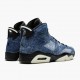 Air Jordan 6 Retro"Washed Denim" 384664 060 Black-Sail/Varsity Red AJ6 Black Jordan